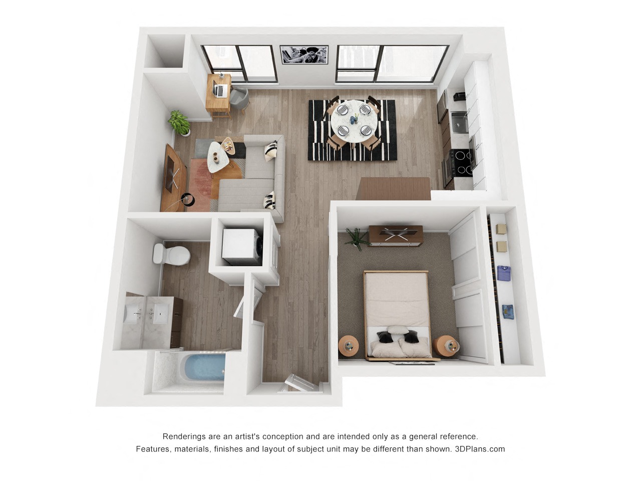 One bedroom floor plan  The Mansion_B9
